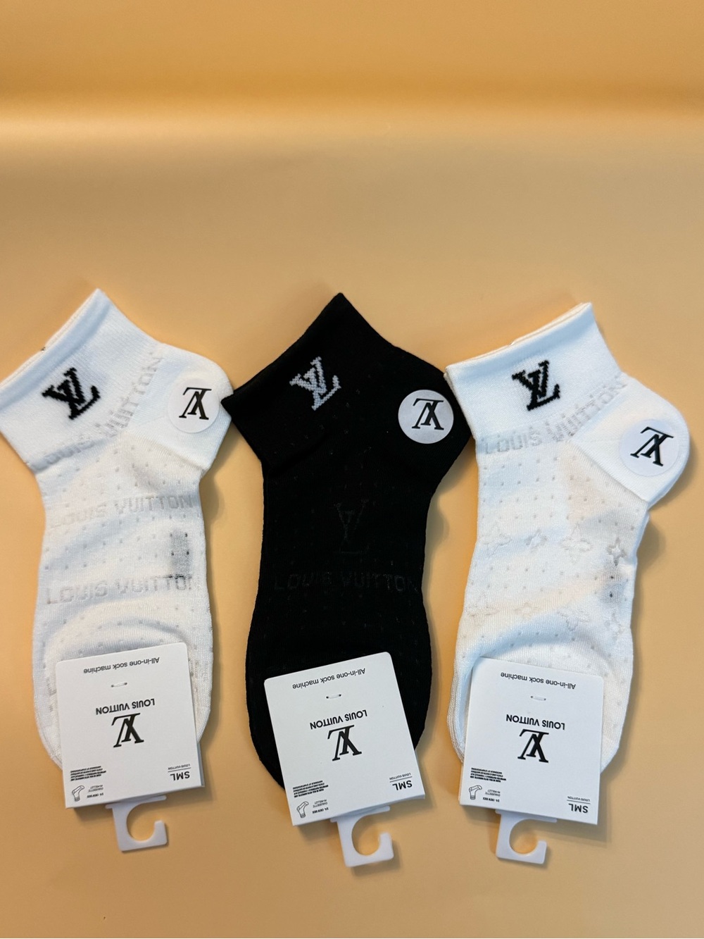Designer Ankle Socks low cut Black & White Stripe socks 3 pairs New small medium